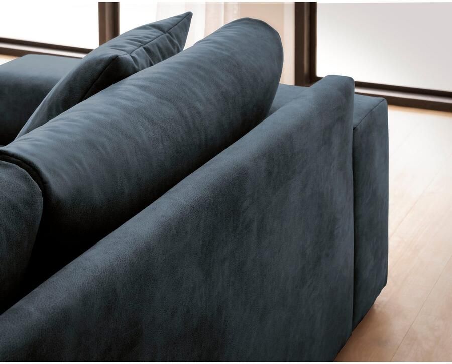 Andas Hoekbank SLEETLAND XXL van fluweel of in vintage leer-look L-model