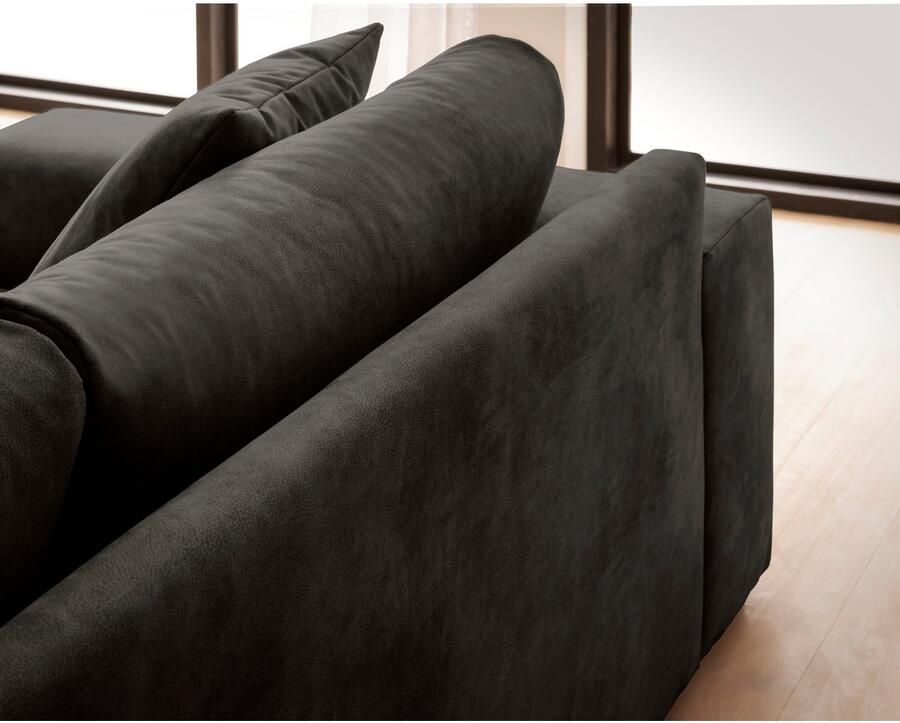 Andas Hoekbank SLEETLAND XXL van fluweel of in vintage leer-look L-model