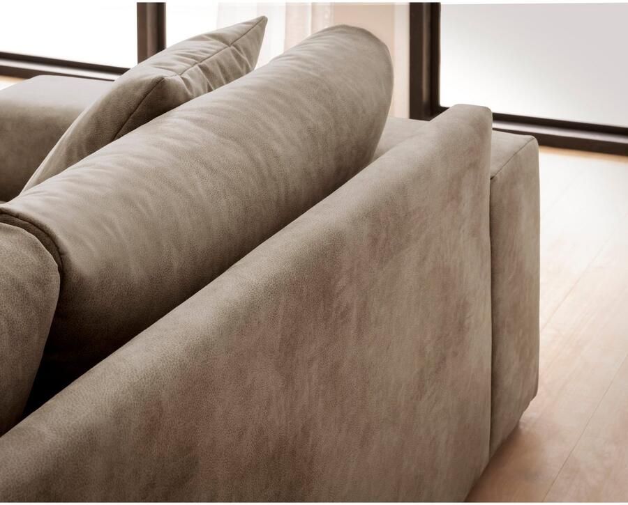Andas Hoekbank SLEETLAND XXL van fluweel of in vintage leer-look L-model
