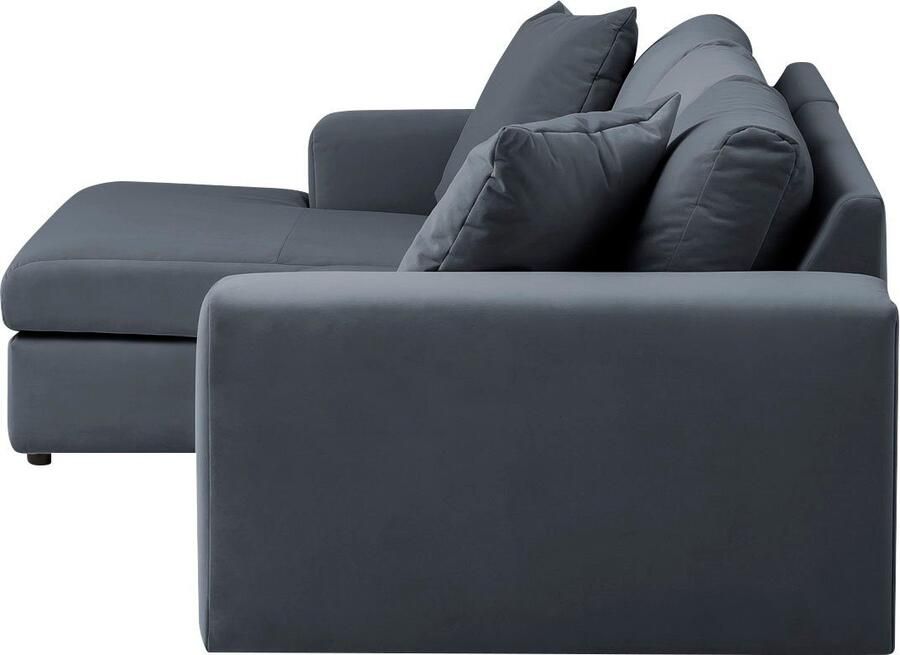 Andas Hoekbank SLEETLAND XXL van fluweel of in vintage leer-look L-model