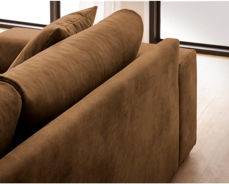 Andas Hoekbank SLEETLAND XXL van fluweel of in vintage leer-look L-model