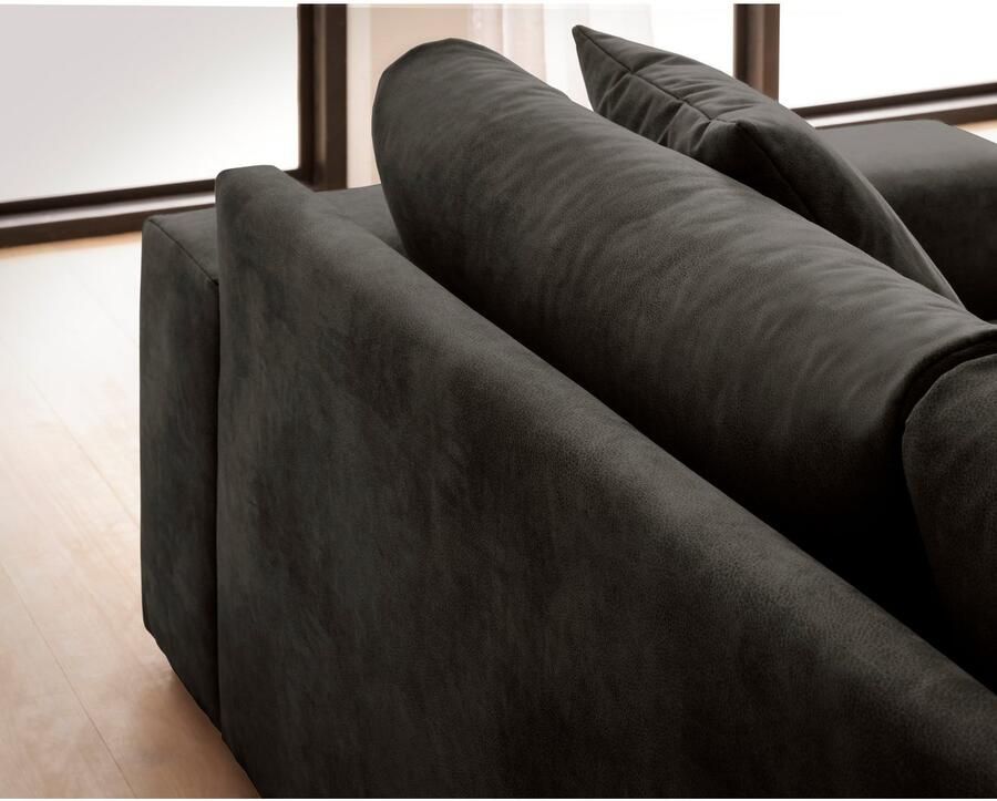 Andas Hoekbank SLEETLAND XXL van fluweel of in vintage leer-look L-model