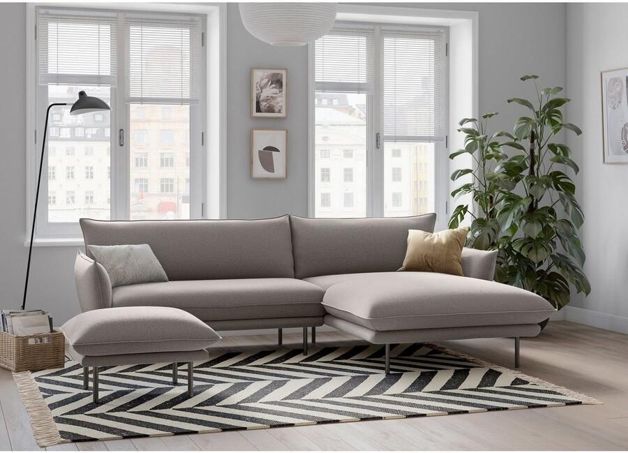 Andas Hoekbank Stine L-vorm Bijzonder design door kussen-look en opstaande naad by Morten Georgsen