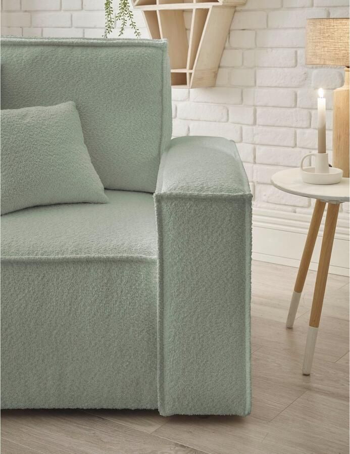 Andas Loveseat FINNLEY Loveseat & Hocker in set trendy stoffen incl. Sierkussens beschikbaar in de stofkwaliteiten bouclé structuur fijn en mega cord (2-delig)