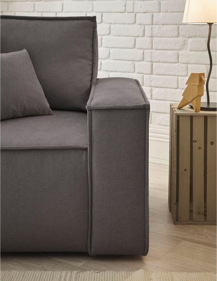 Andas Loveseat FINNLEY Loveseat & Hocker in set trendy stoffen incl. Sierkussens beschikbaar in de stofkwaliteiten bouclé structuur fijn en mega cord (2-delig)