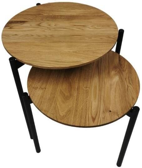 Andas Salontafel Kotka Tafelblad van massief eiken onderstel van metaal