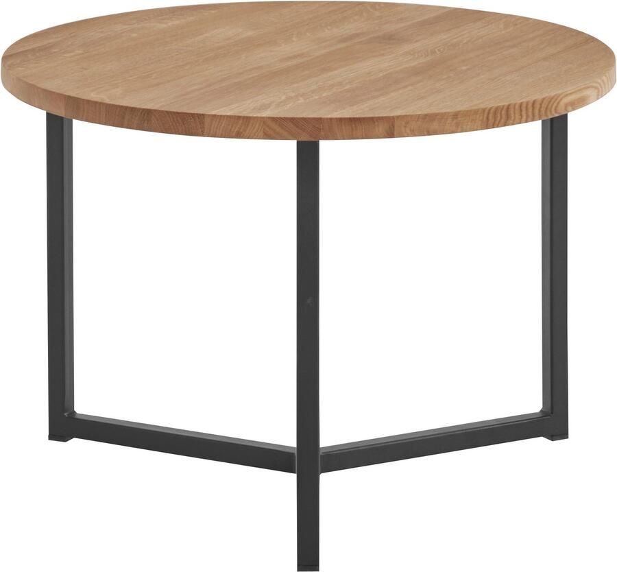 Andas Salontafel Likta van eikenhout fsc gecertificeerd 2-delige set stabiel metalen frame