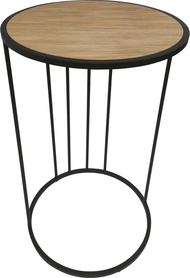 Andas Salontafel Porvoo Tafelblad met eikenhout gefineerd onderstel van metaal