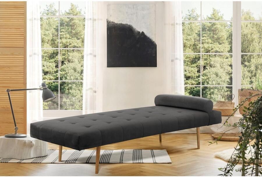 Andas Slaapbank Agnar met kussenrol in 3 overtrekstoffen en vele kleuren