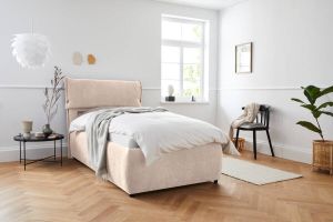 Andas Bekleed ledikant Jenson als bedframe of met 3 matrassoorten en hardheden