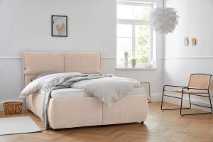 Andas Bekleed ledikant Jenson als bedframe of met 3 matrassoorten en hardheden