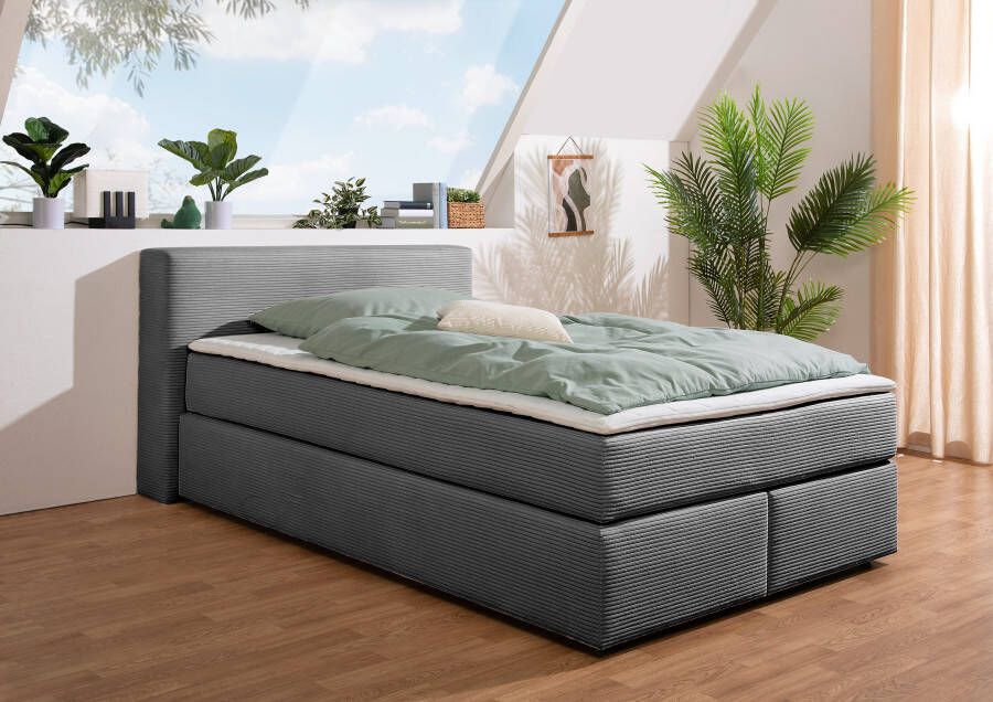 Andas Boxspring Åby In cord bekleding optioneel met en zonder matras verkrijgbaar