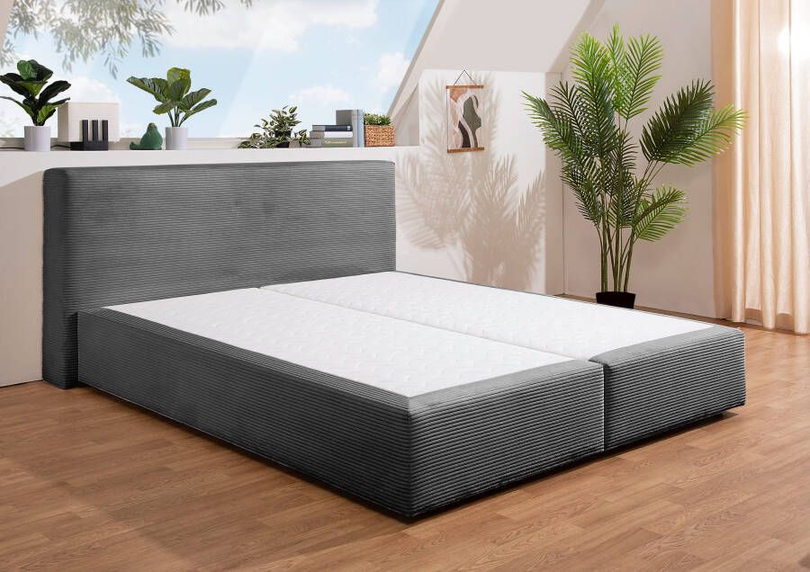 Andas Boxspring Åby In cord bekleding optioneel met en zonder matras verkrijgbaar