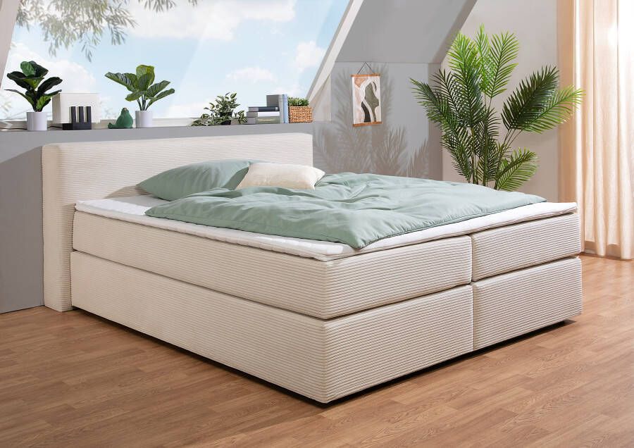 Andas Boxspring Åby In cord bekleding optioneel met en zonder matras verkrijgbaar