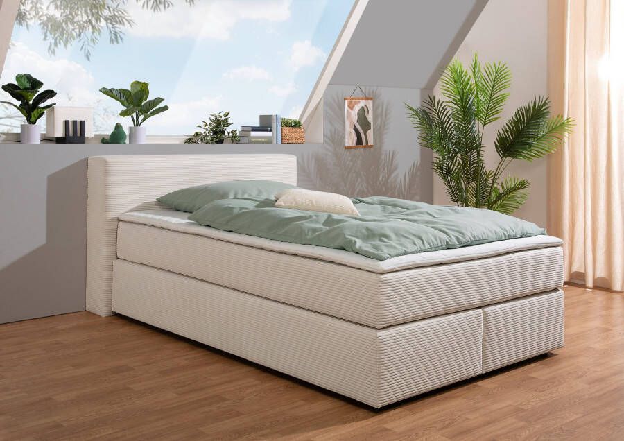 Andas Boxspring Åby In cord bekleding optioneel met en zonder matras verkrijgbaar