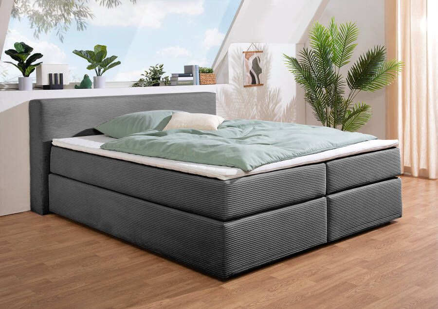 Andas Boxspring Åby In cord bekleding optioneel met en zonder matras verkrijgbaar