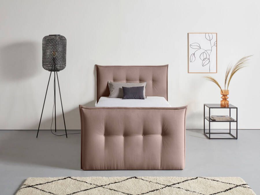 Andas Boxspring Lichtgewicht inclusief voetbord bedkist & topmatras in 4 breedten en 2 hardheden