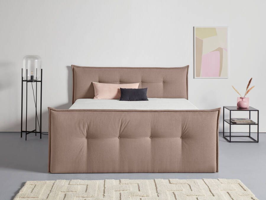 Andas Boxspring Lichtgewicht inclusief voetbord bedkist & topmatras in 4 breedten en 2 hardheden
