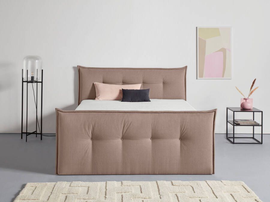 Andas Boxspring Lichtgewicht inclusief voetbord bedkist & topmatras in 4 breedten en 2 hardheden