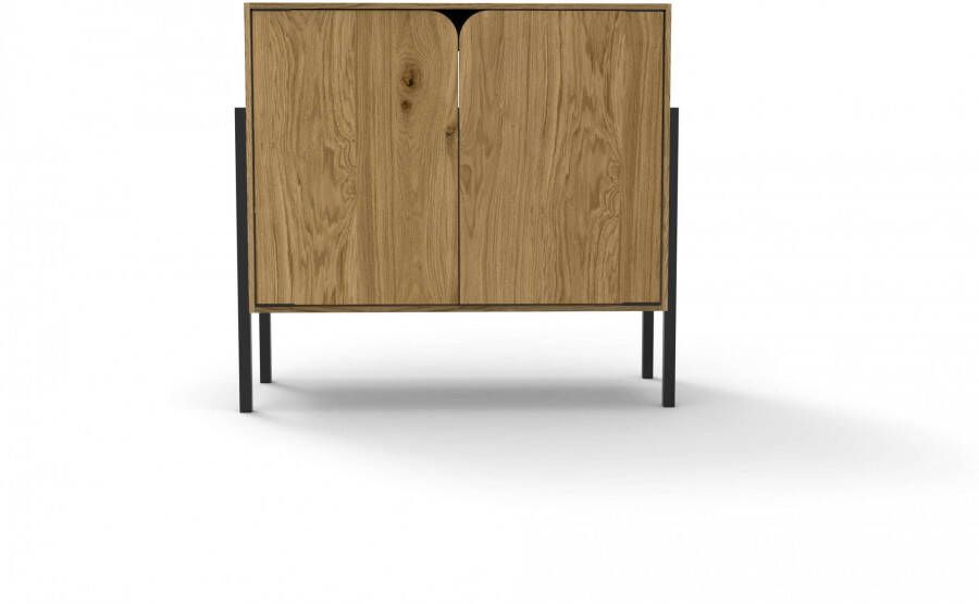 Andas Dressoir Finton Commode met 2 deuren kast van massief eikenhout