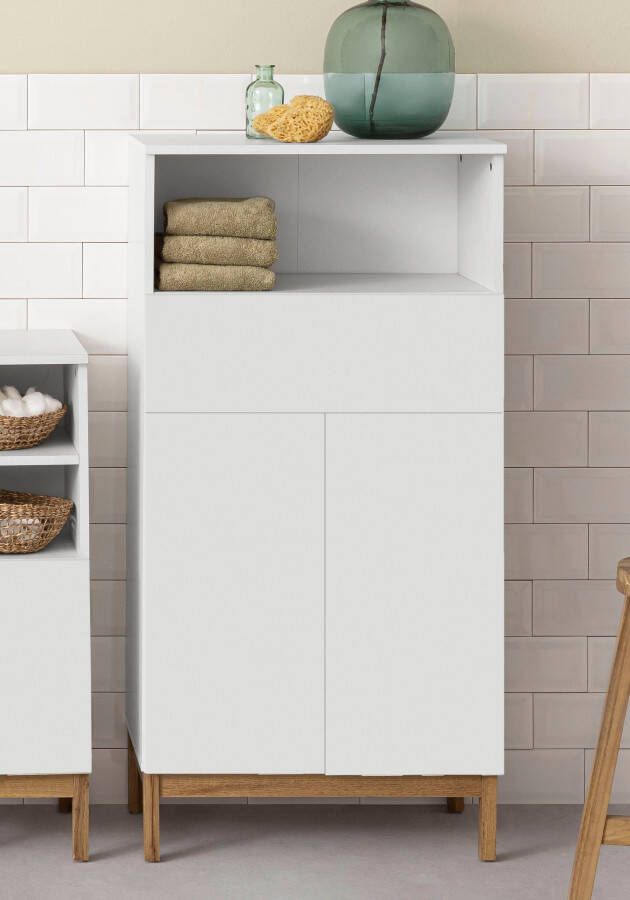 Andas Halfhoge kast Stian met 2 planken achter de deurenset breedte 60 cm hoogte 120 5 cm
