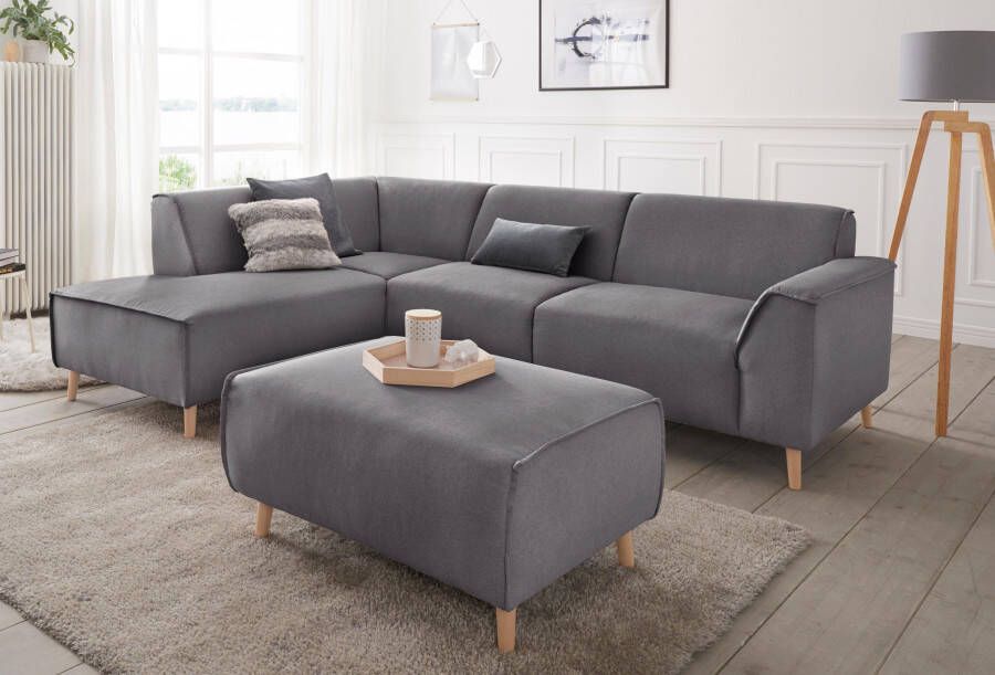 Andas Hoekbank Janek met binnenvering en opstaande naad in scandinavisch design