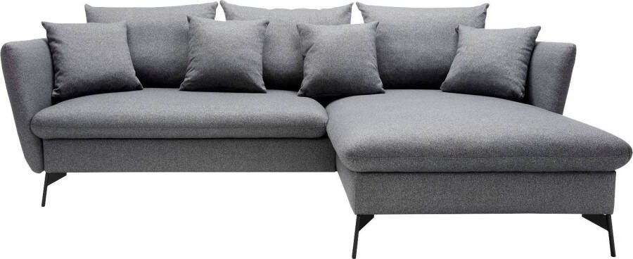 Andas Hoekbank Livorno Slaapfunctie en bedlade (139 224 cm) fluweel structuur geweven stof