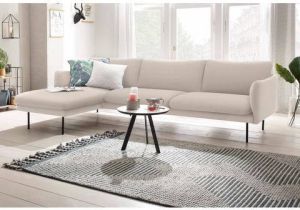 Andas Hoekbank Mavis met chaise longue met losse zit- en rugkussens scandinavische stijl