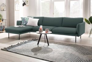 Andas Hoekbank Mavis met chaise longue met losse zit- en rugkussens scandinavische stijl