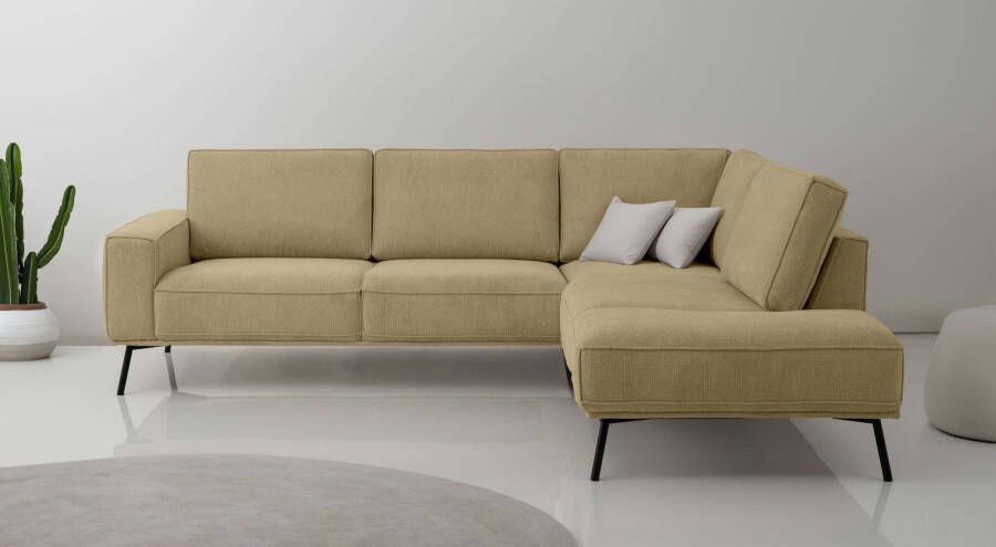 Andas Hoekbank Vosby Breedte 260 cm chenille met decoratieve kedernaad