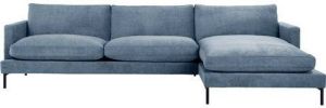 Andas Hoekbank Welland met zwarte metalen poten ook in fluwelige look te bestellen