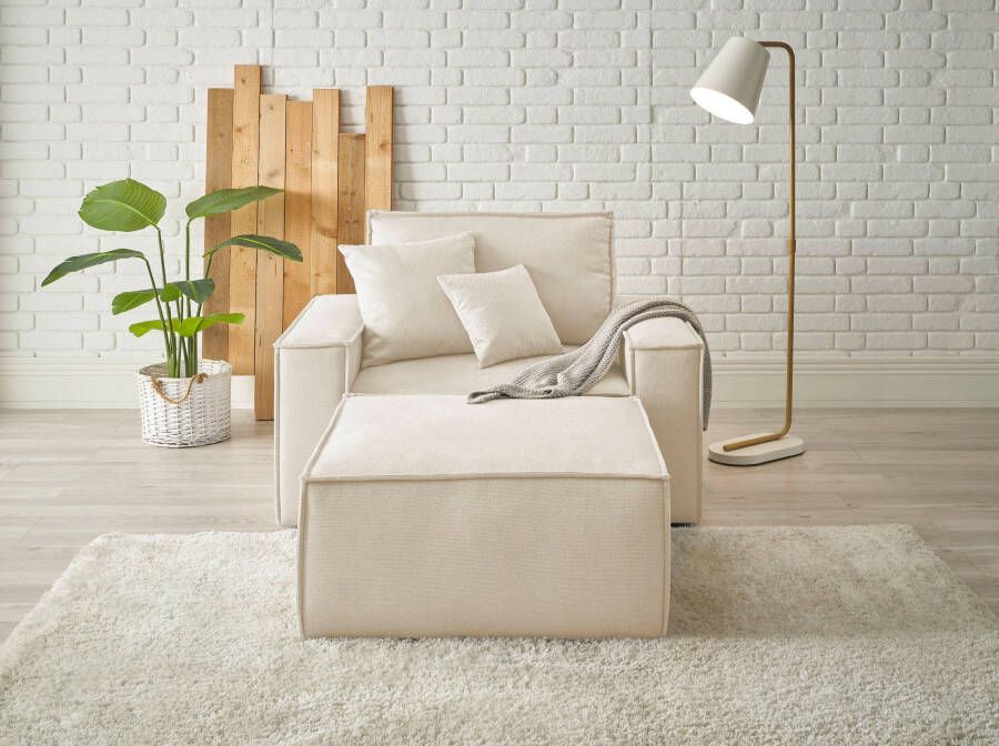 Andas Loveseat Finnley Loveseat en hocker als set passend bij de bekleding-serie Finnley (2-delig)