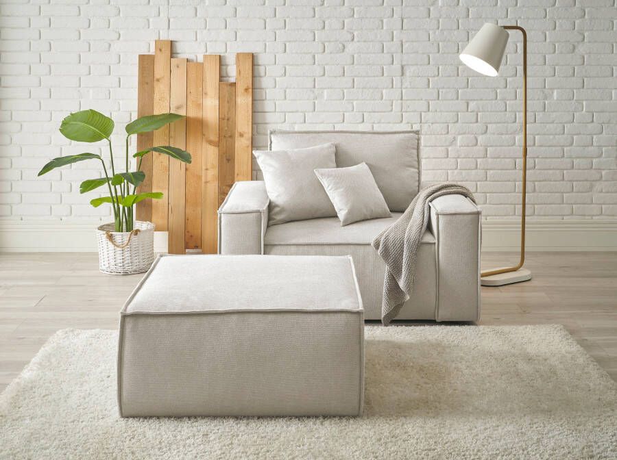 Andas Loveseat Finnley Loveseat en hocker als set passend bij de bekleding-serie Finnley (2-delig)