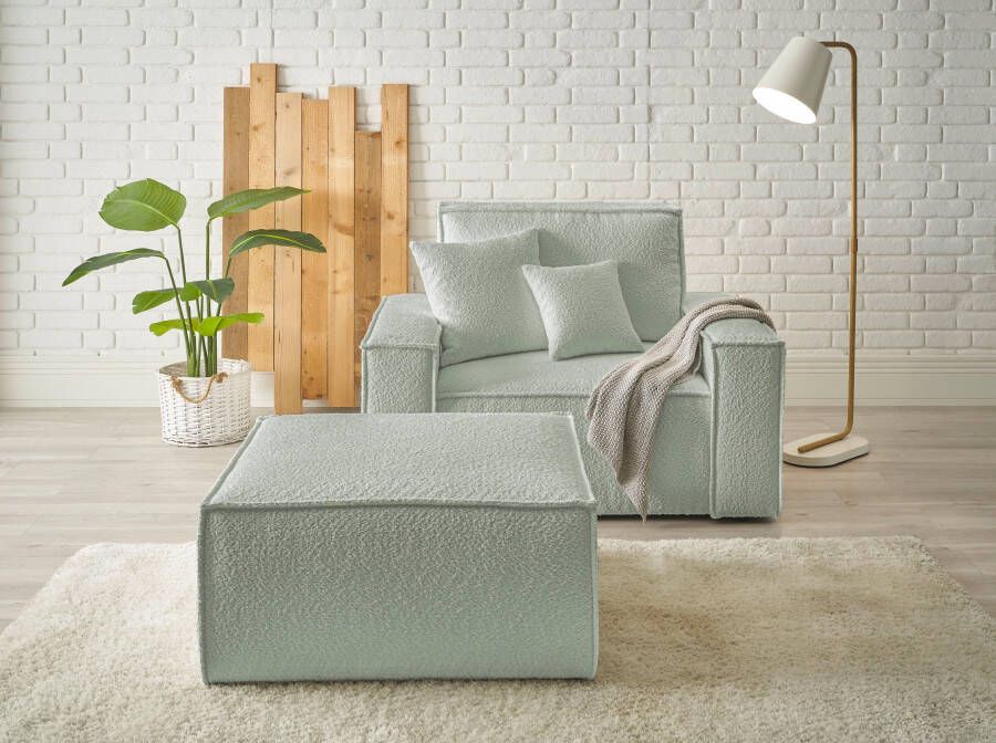 Andas Loveseat Finnley Loveseat en hocker als set passend bij de bekleding-serie Finnley (2-delig)