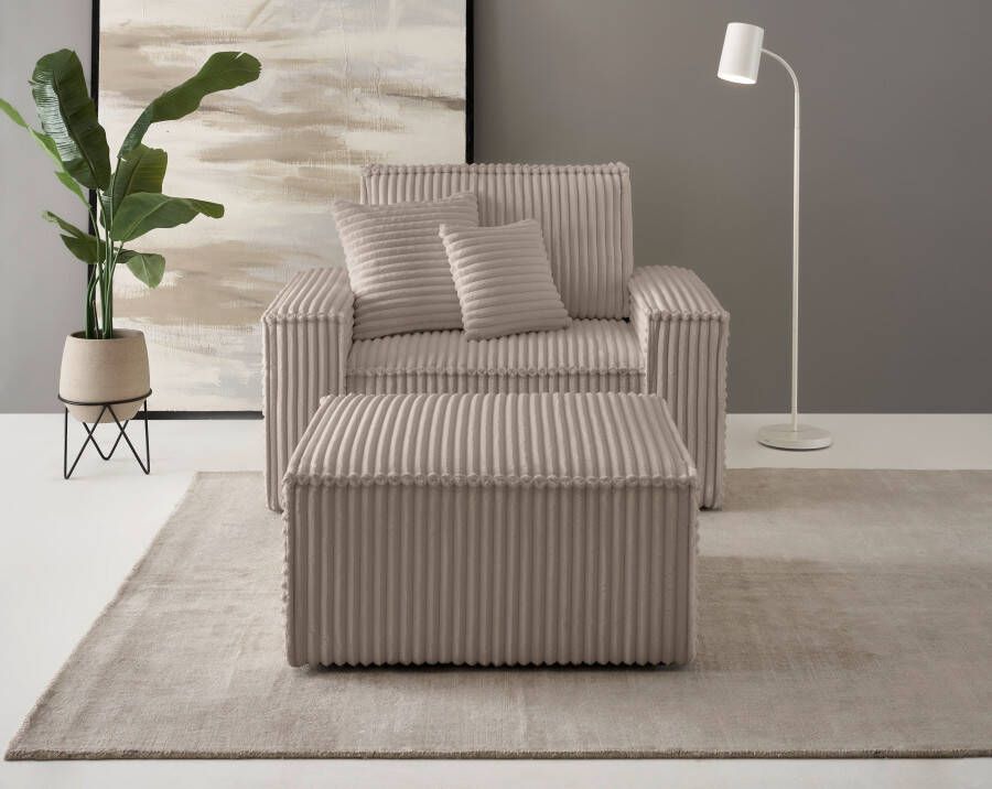 Andas Loveseat Finnley Loveseat en hocker als set passend bij de bekleding-serie Finnley (2-delig)