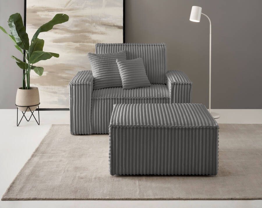 Andas Loveseat Finnley Loveseat en hocker als set passend bij de bekleding-serie Finnley (2-delig)