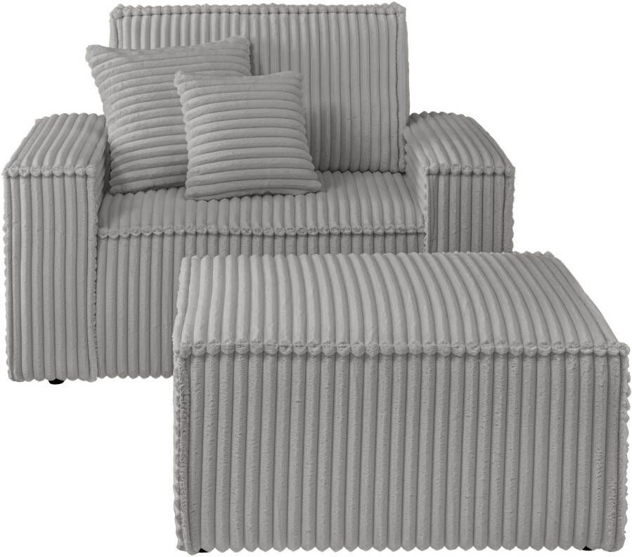 Andas Loveseat Finnley Loveseat en hocker als set passend bij de bekleding-serie Finnley (2-delig)