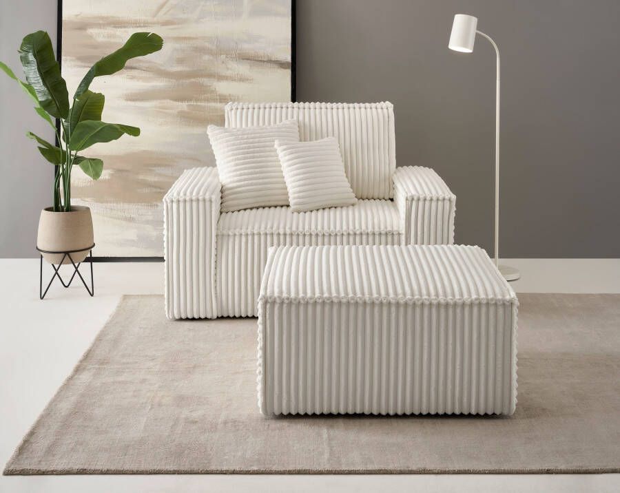 Andas Loveseat Finnley Loveseat en hocker als set passend bij de bekleding-serie Finnley (2-delig)