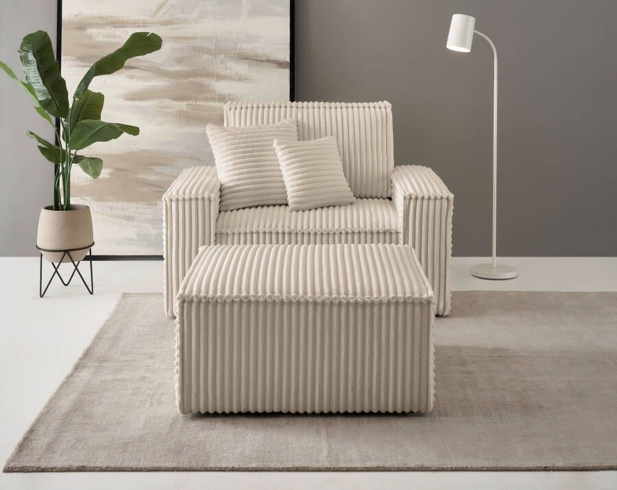 Andas Loveseat Finnley Loveseat en hocker als set passend bij de bekleding-serie Finnley (2-delig)