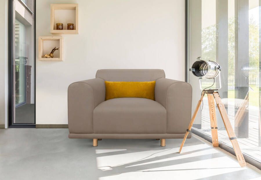 Andas Loveseat Maroon stoel in een scandinavisch design met losse kussens (set)