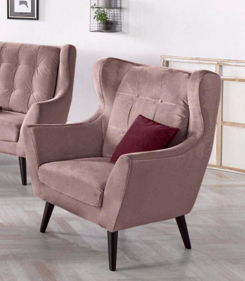 Andas Oorfauteuil Hemmink met knoopstiksels