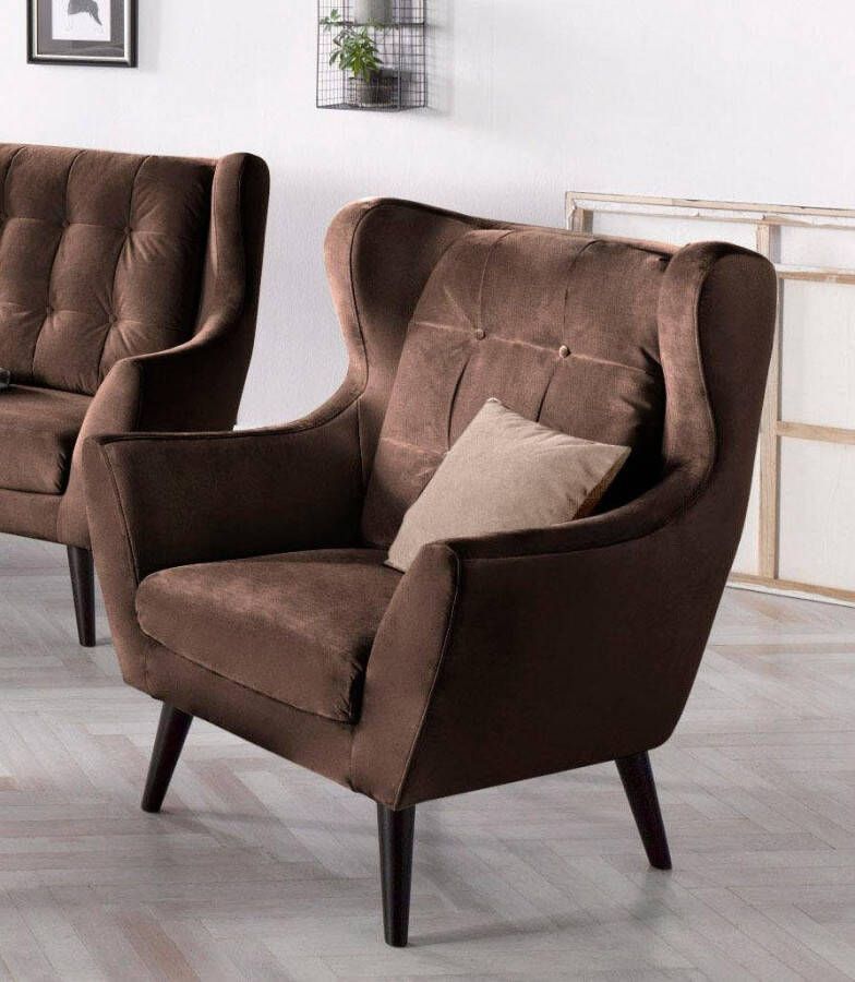 Andas Oorfauteuil Hemmink met knoopstiksels