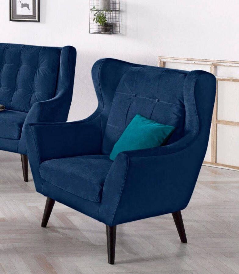 Andas Oorfauteuil Hemmink met knoopstiksels