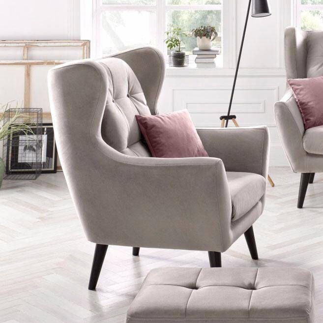 Andas Oorfauteuil Hemmink met knoopstiksels