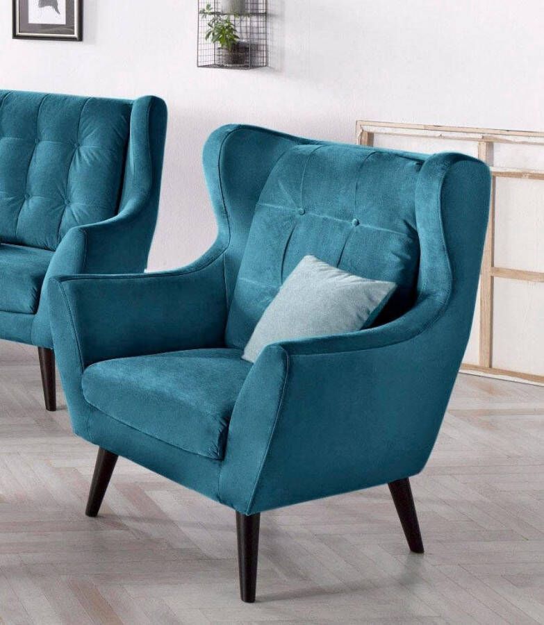 Andas Oorfauteuil Hemmink met knoopstiksels