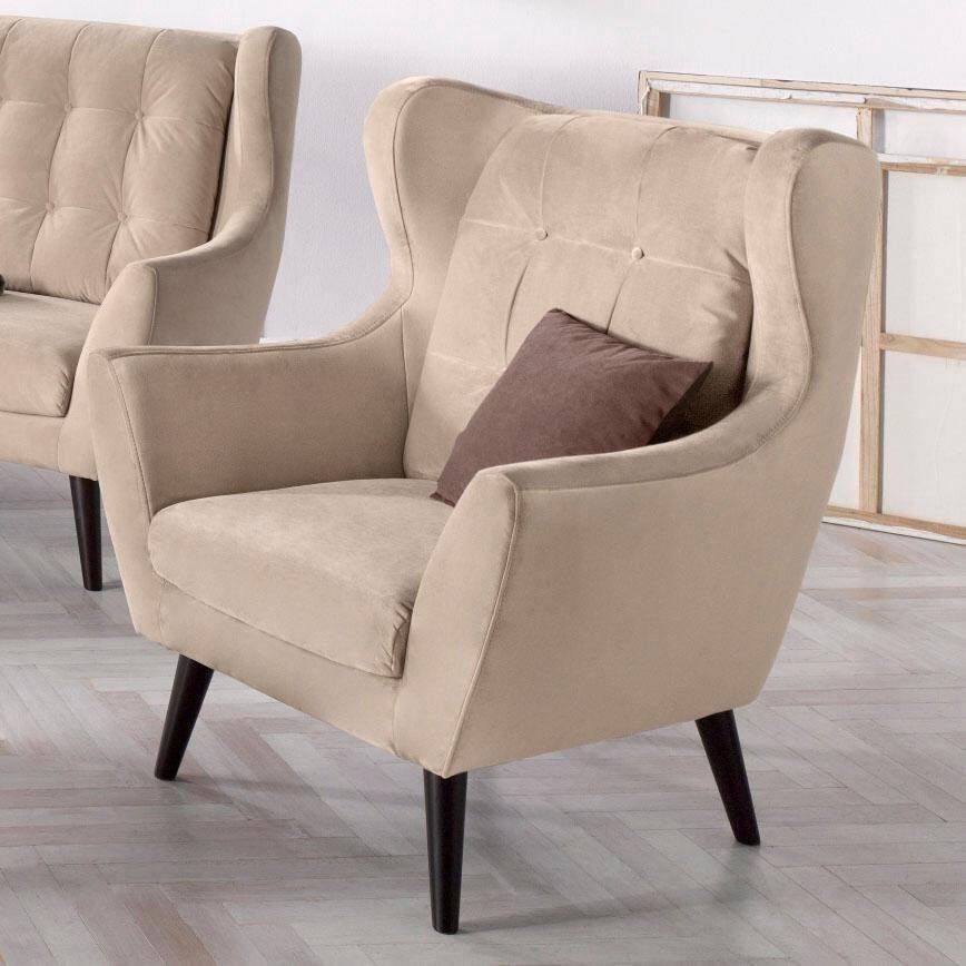 Andas Oorfauteuil Hemmink met knoopstiksels