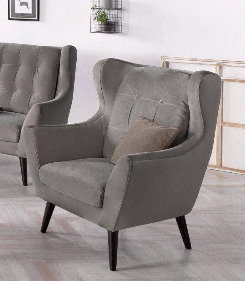 Andas Oorfauteuil Hemmink met knoopstiksels