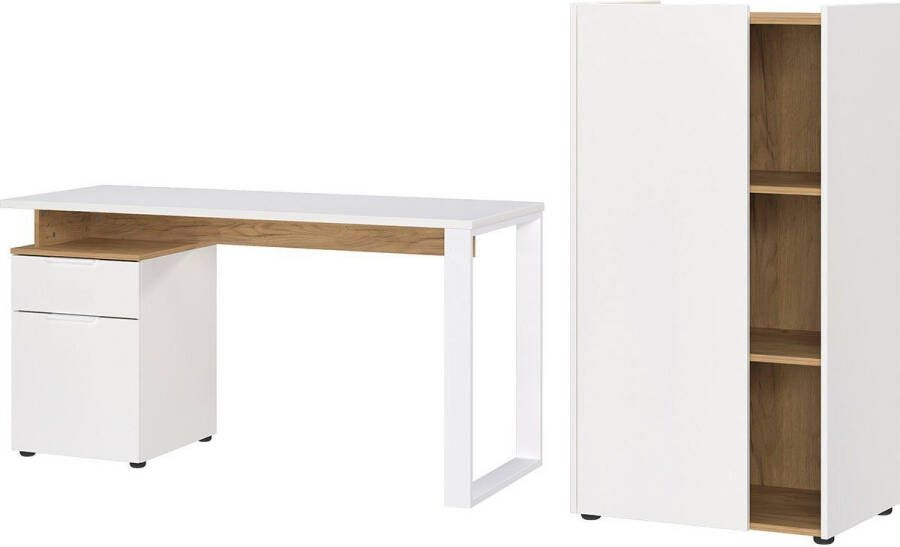 Andas Set kantoormeubelen Njavve bestaand uit bureau inclusief container & archiefkast (hoogte 115 cm) made in germany (2-delig)