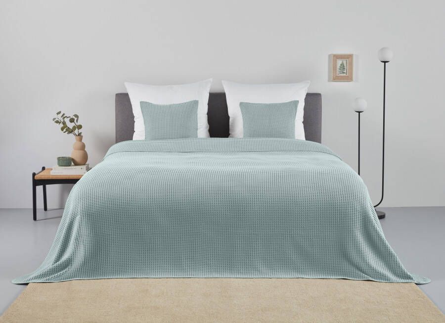 Andas Sprei Greta in wafelpiqué-look vele kleuren beschikbaar deken vanaf 150x250 cm