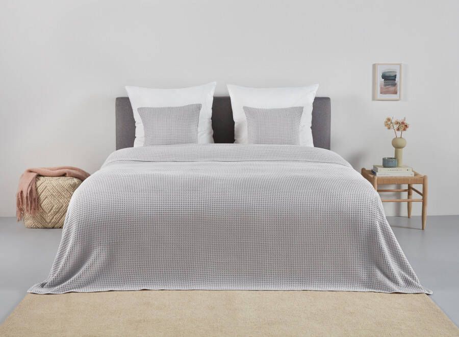 Andas Sprei Greta in wafelpiqué-look vele kleuren beschikbaar deken vanaf 150x250 cm
